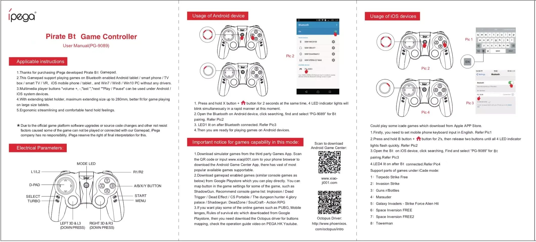 Gamepad plus v3 как подключить к андроид New Ipega Pg-9089 Wireless Bt Game Controller Gamepad Joysticks For Android/ios/
