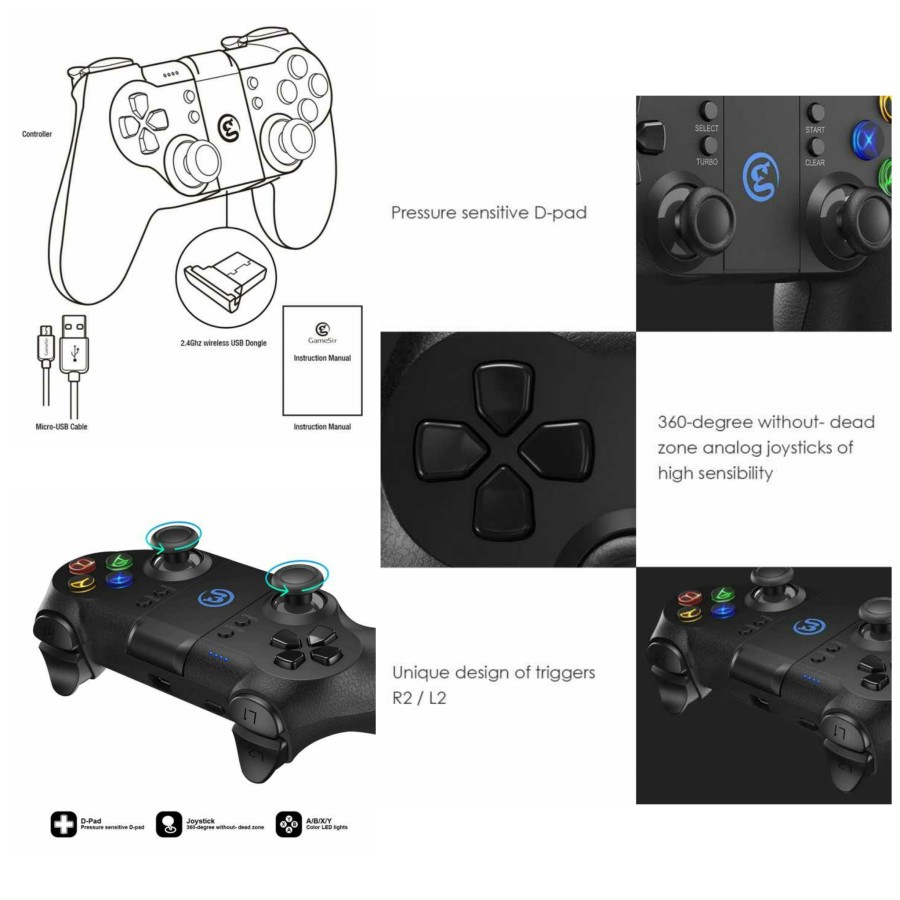 Gamesir как подключить к пк GAMESIR T1S - Bluetooth Wireless Multi-Platform Gamepad Controller BeeCost