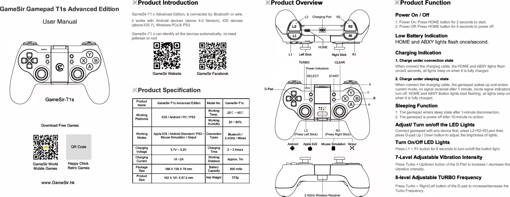 Gamesir t3s как подключить к пк Инструкция gamesir