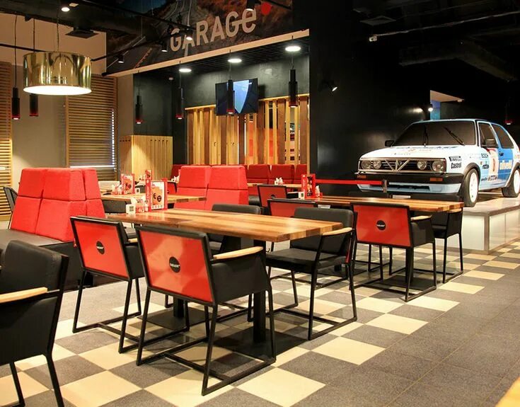Garage food coffee просп дзержинского 91 фото Стул стальной для летних террас и кафе. on Behance Garage design interior, Inter