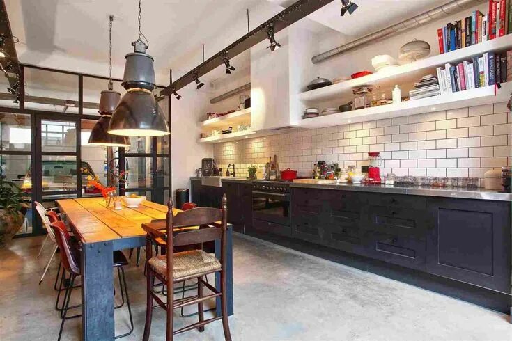 Garagekitchen 2б микрорайон северный фото Лофт в гараже в Амстердаме Для дома, Домашние кухни и Лофт