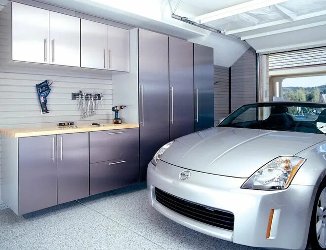 Garagekitchen 2б микрорайон северный фото Key Measurements for the Perfect Garage Garage storage systems, Garage design in