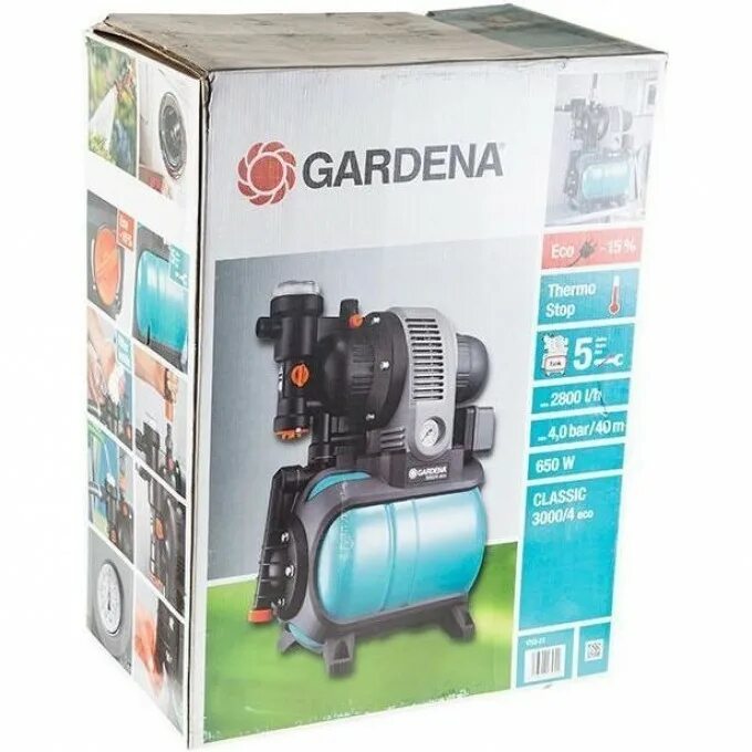 Gardena 3000 4 подключение GARDENA 3000/4 ECO CLASSIC 01753-20.000.00. Купить Станция бытового водоснабжени