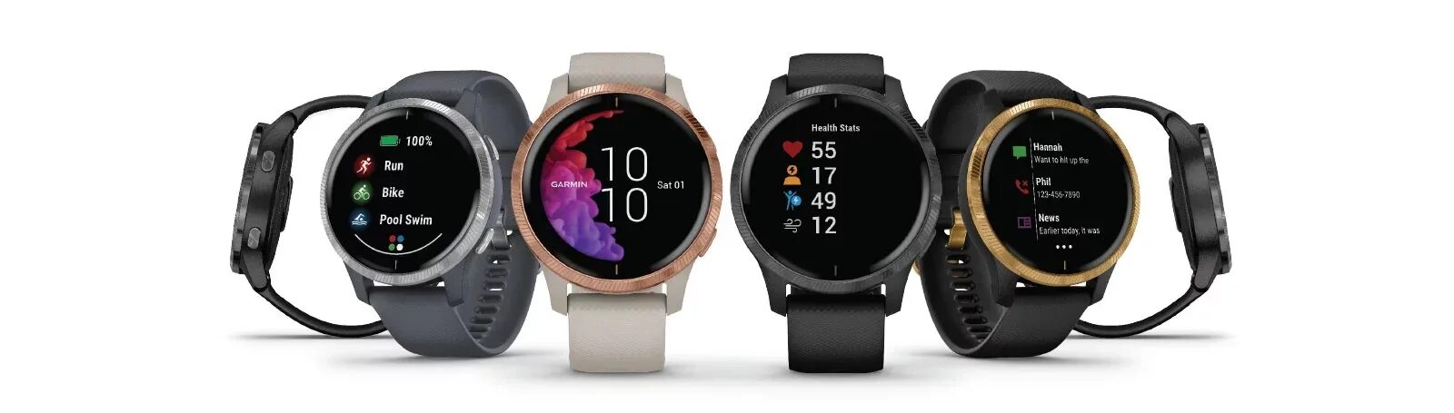 Garmin часы фото Купить Умные часы Garmin Venu (43mm), золотистый корпус, песочный силиконовый ре