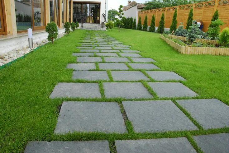 Gazon восточная ул 3а фото Amenajare Elis Pavaje. Model Patrat P4 rustic Landscaping retaining walls, Outdo