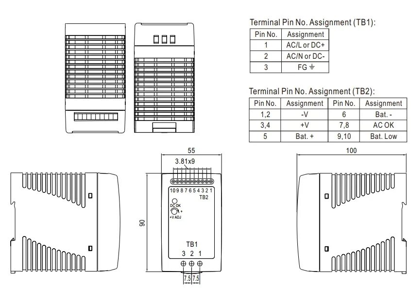 Gbc 100 ru схема подключения проводов Mean Well DRC-100B купить в Липецке
