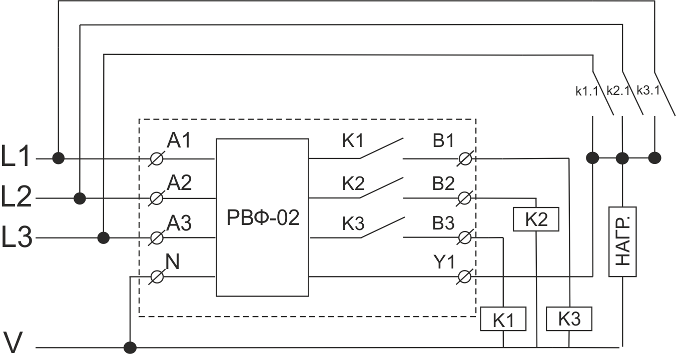 Gbc100 p11 1 схема подключения Реле РВФ-02 АС230В УХЛ4