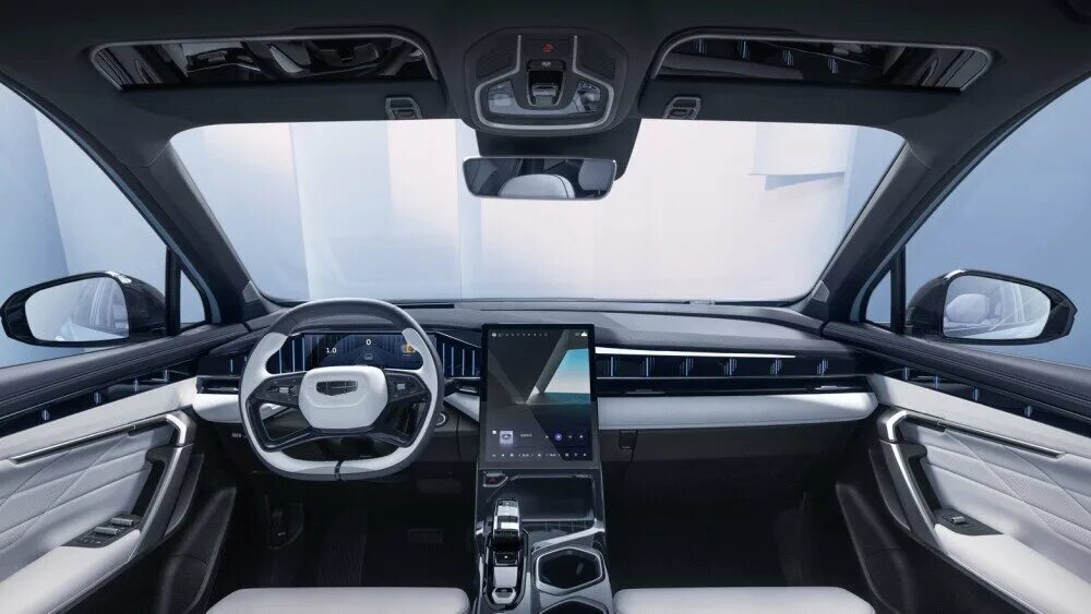 Geely atlas pro 2024 интерьер Новый Geely Atlas для России отличается от китайского: у него более консервативн
