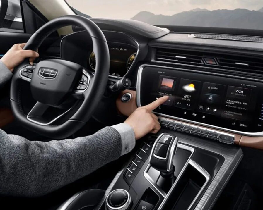 Geely atlas pro фото салона Комплектации нового кроссовера Atlas Pro с системой мягкого гибрида Официальный 