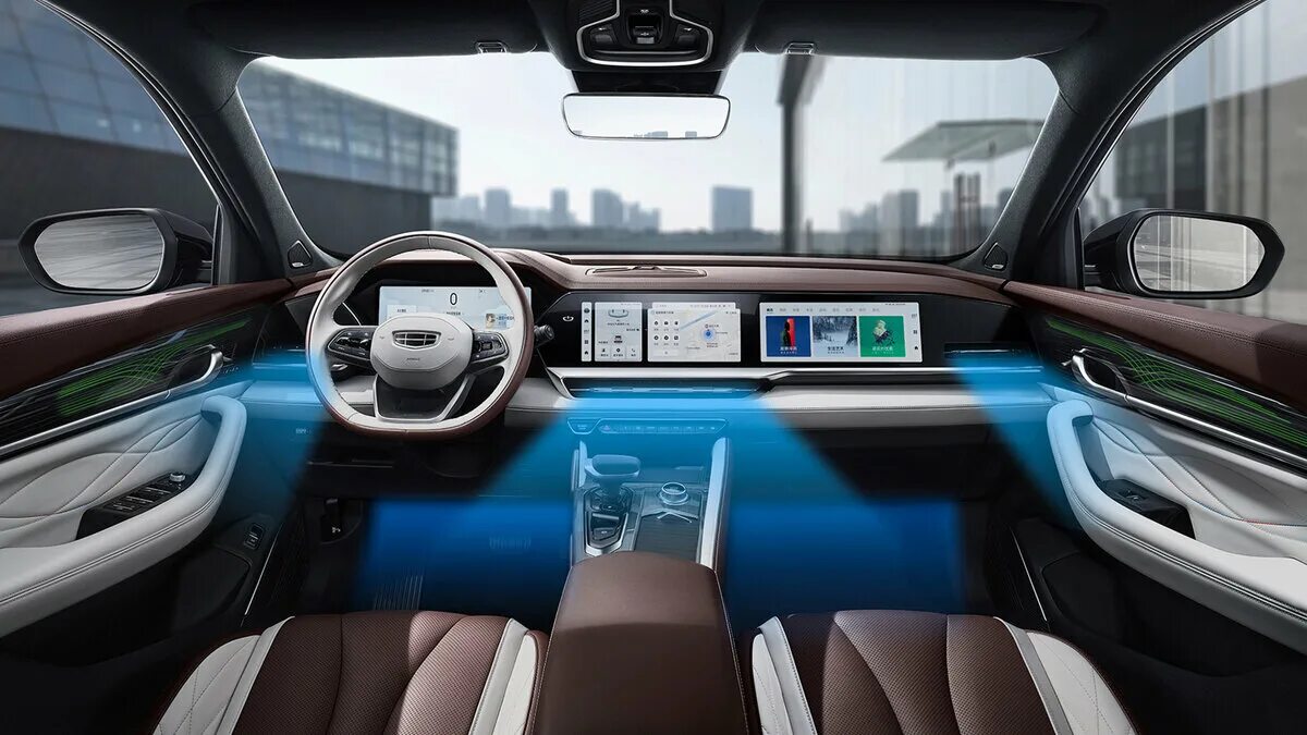 Geely monjaro фото салона Представлен Geely Monjaro L 2024. 218 л.с., "робот" и двухцветный кожаный салон 