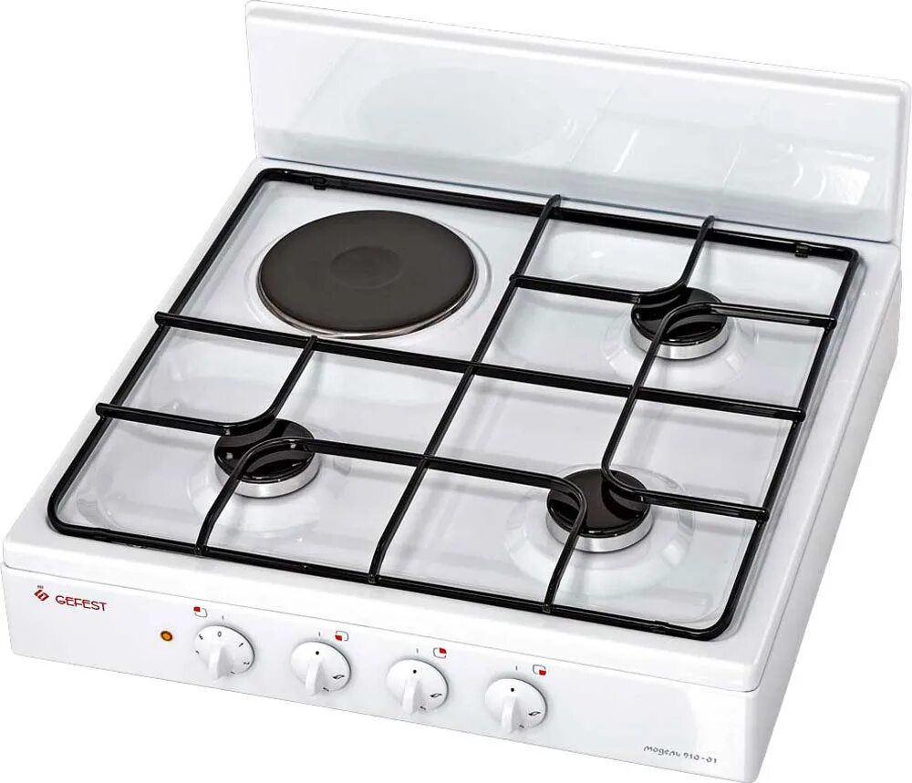 Gefest пролетарская ул 288 3 фото Gefest Комбинированная настольная плита ПГЭ 910-01, белый - купить с доставкой п