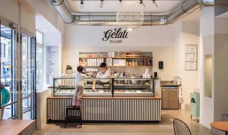Gelateria ул пушкина 11 фото Year Round Delicious Ice Cream at Gelati Tellhof Zurich Gelato eis, Café interie