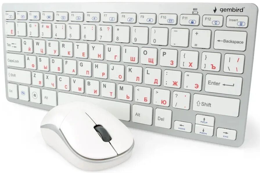 Gembird kbs 9400 клавиатура беспроводная как подключить Клавиатура+мышь беспроводные Gembird KBS-7001 (white-silver) - Компьютерный мага