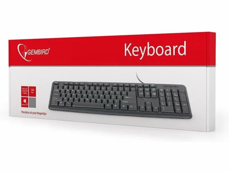 Gembird клавиатура беспроводная как подключить к компьютеру Gembird KB-U-103-RU keyboard Office USB QWERTY English, Russian Black - OX.ee
