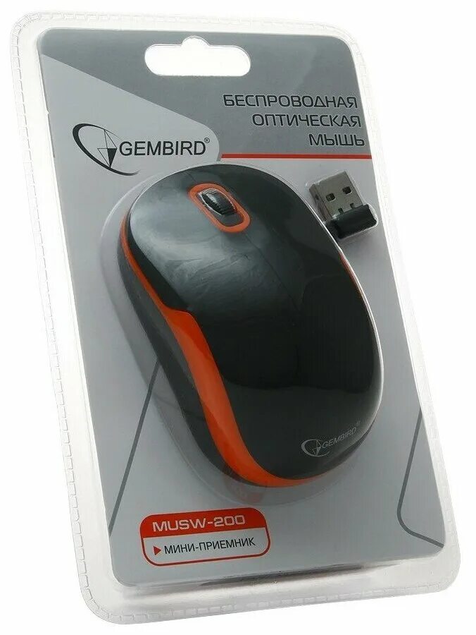 Gembird мышка беспроводная как подключить Б/У и уценка Беспроводная компактная мышь Gembird MUSW-200 Black-Orange USB, чер
