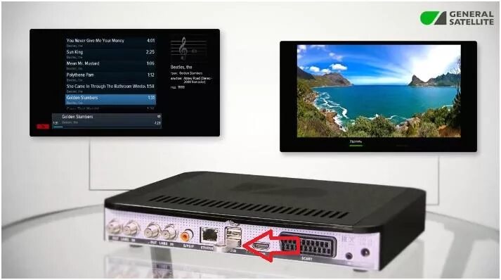 General satellite приставка как подключить Триколор на два телевизора GS E501 GS C591.