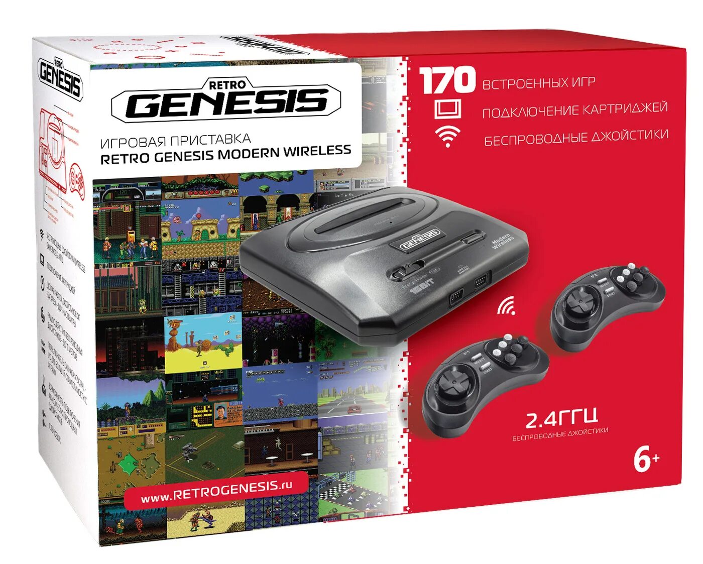 Genesis приставка игровая как подключить Игровая приставка SEGA Retro Genesis Modern Wireless + 170 игр + 2 беспроводных 