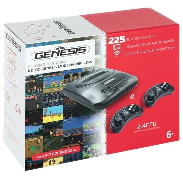 Genesis приставка как подключить Купить игровая приставка retro genesis modern wireless (16 bit) 2 беспроводных д