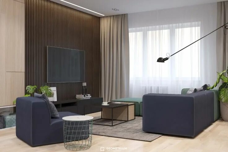 Geometrium дизайн интерьеров Дизайн квартиры 100 кв м: фото реализованного интерьера проекта Сходненская Диза