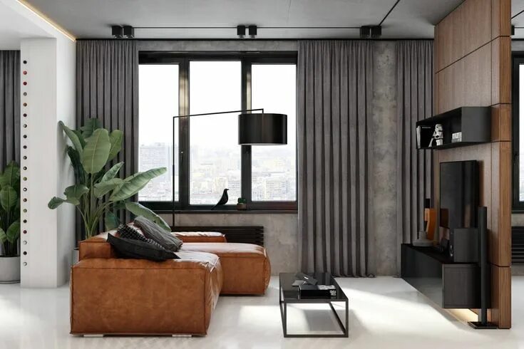 Geometrium дизайн интерьеров Сколковский 2 - Дизайн студия интерьера Geometrium Loft interior design, Living 