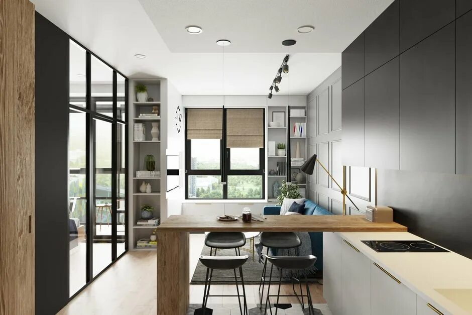 Geometrium дизайн интерьеров Маленькая квартира со скандинавскими мотивами - INMYROOM