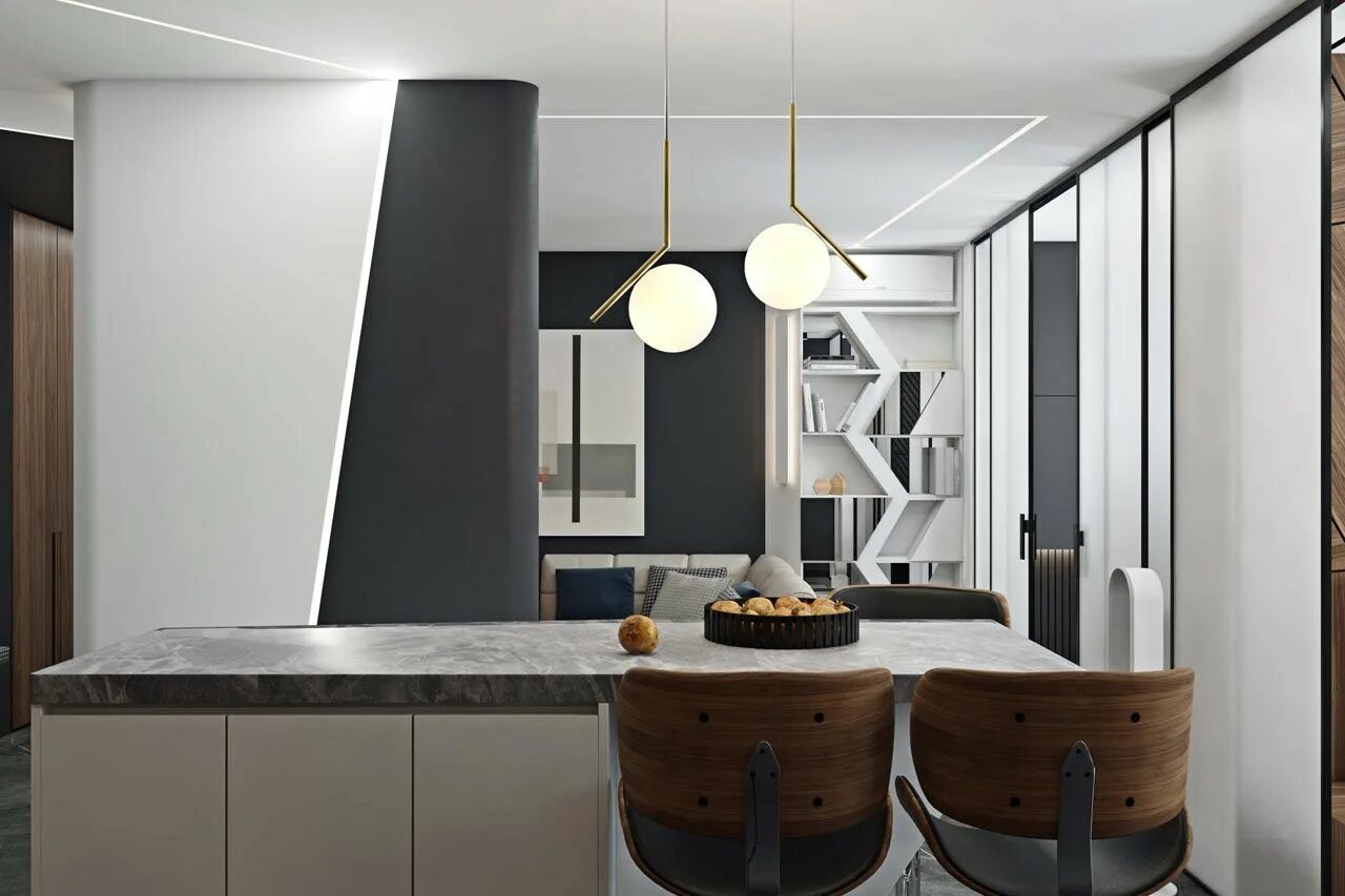 Geometrium современный дизайн интерьера Novoe Tushino Is a Minimalist Contemporary Apartment in Moscow Contemporary apar