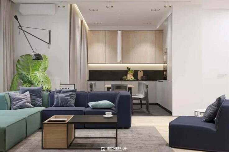 Geometrium современный дизайн интерьера Дизайн квартиры 100 кв м: фото реализованного интерьера проекта Сходненская Диза