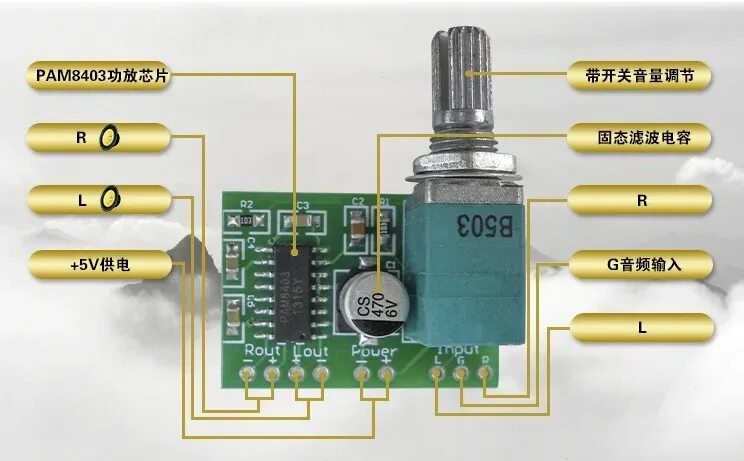 Gf1002 усилитель схема подключения Super Mini Pam8403 Dc 5v 2 Channel Usb Digital Audio Amplifier Board Module 2 * 
