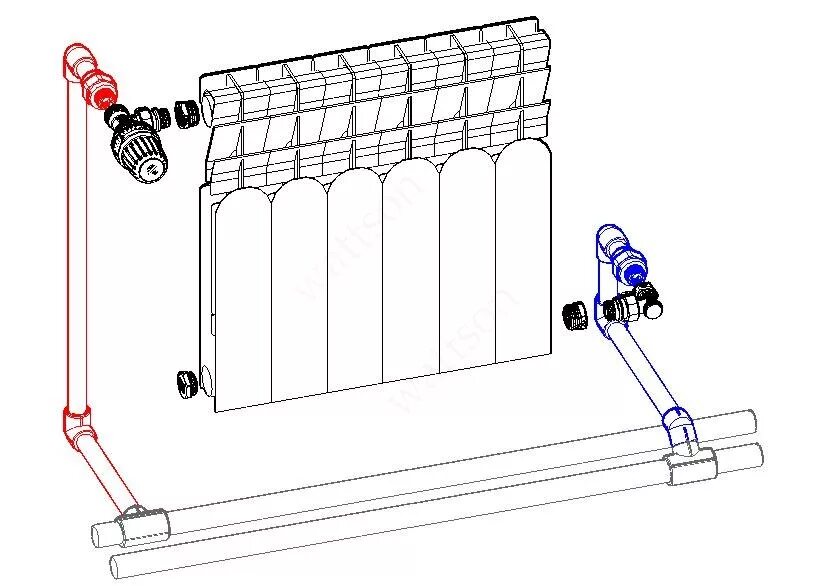 Giacomini подключение радиаторов WATTSON AL радиатор 350 080 06,PPR,скрытый монтаж,термостатика, купить, цена, от
