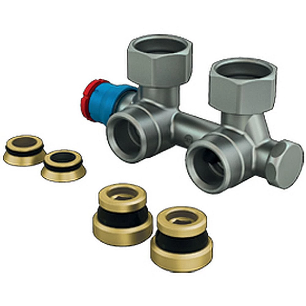 Giacomini узел нижнего подключения Купить Узел Giacomini R386T 3/4" Ду20 Ру10, для двухтрубной ститемы, угловой, со