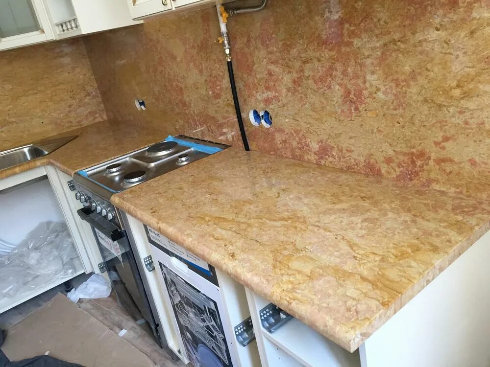 Giallo ул восстания 16 фото Наши работы: Столешница на кухню из мрамора Giallo Reale Rosato. Italstone