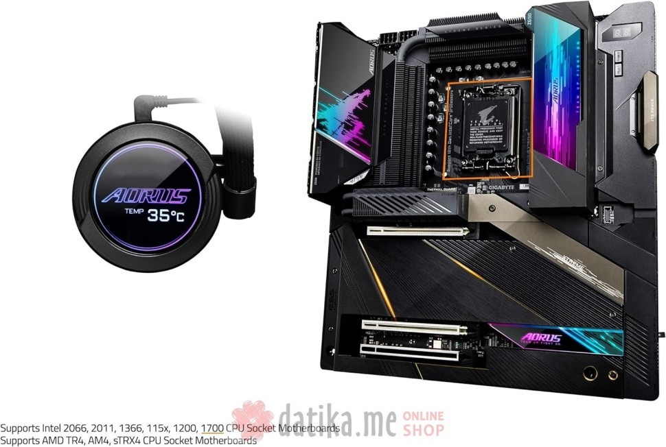 Gigabyte aorus waterforce x 280 электрические подключения Купить Gigabyte AORUS WATERFORCE X 240 AIO liquid cooler в Черногории