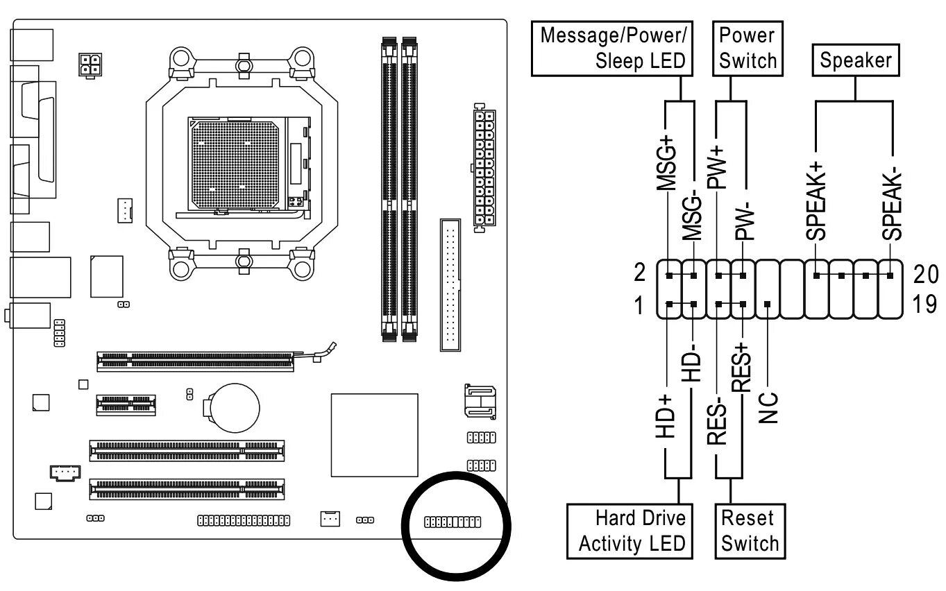 Gigabyte ga 970a ds3p подключение передней панели Ответы Mail.ru: Подскажите куда подключить пищалку на материнской плате. ga-m61p