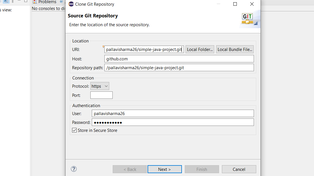 Git подключение к удаленному репозиторию How to Clone a Project From GitHub Using Eclipse? - GeeksforGeeks