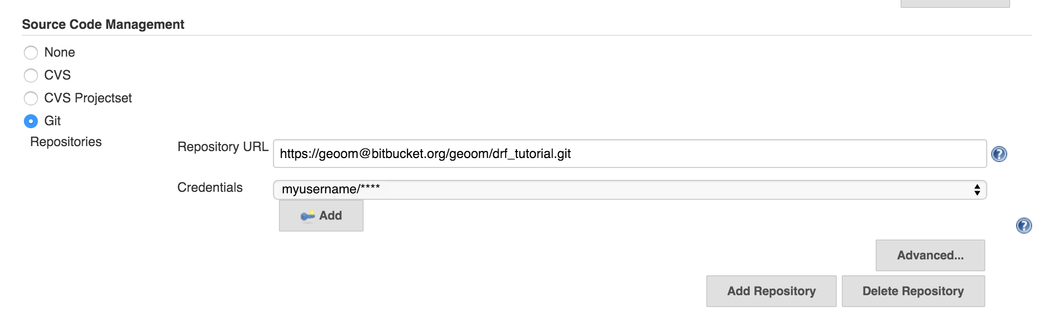 Git подключение к удаленному репозиторию git - Connecting to bitbucket repository from jenkins server - Stack Overflow