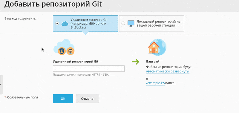 Git подключение к удаленному репозиторию Подключение github-репозитория в Plesk