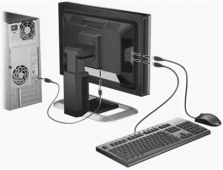 Gk gpd1501 подключение к компьютеру HP LP2475w 24-inch Widescreen LCD Monitor - Setting Up the Monitor HP ® Customer