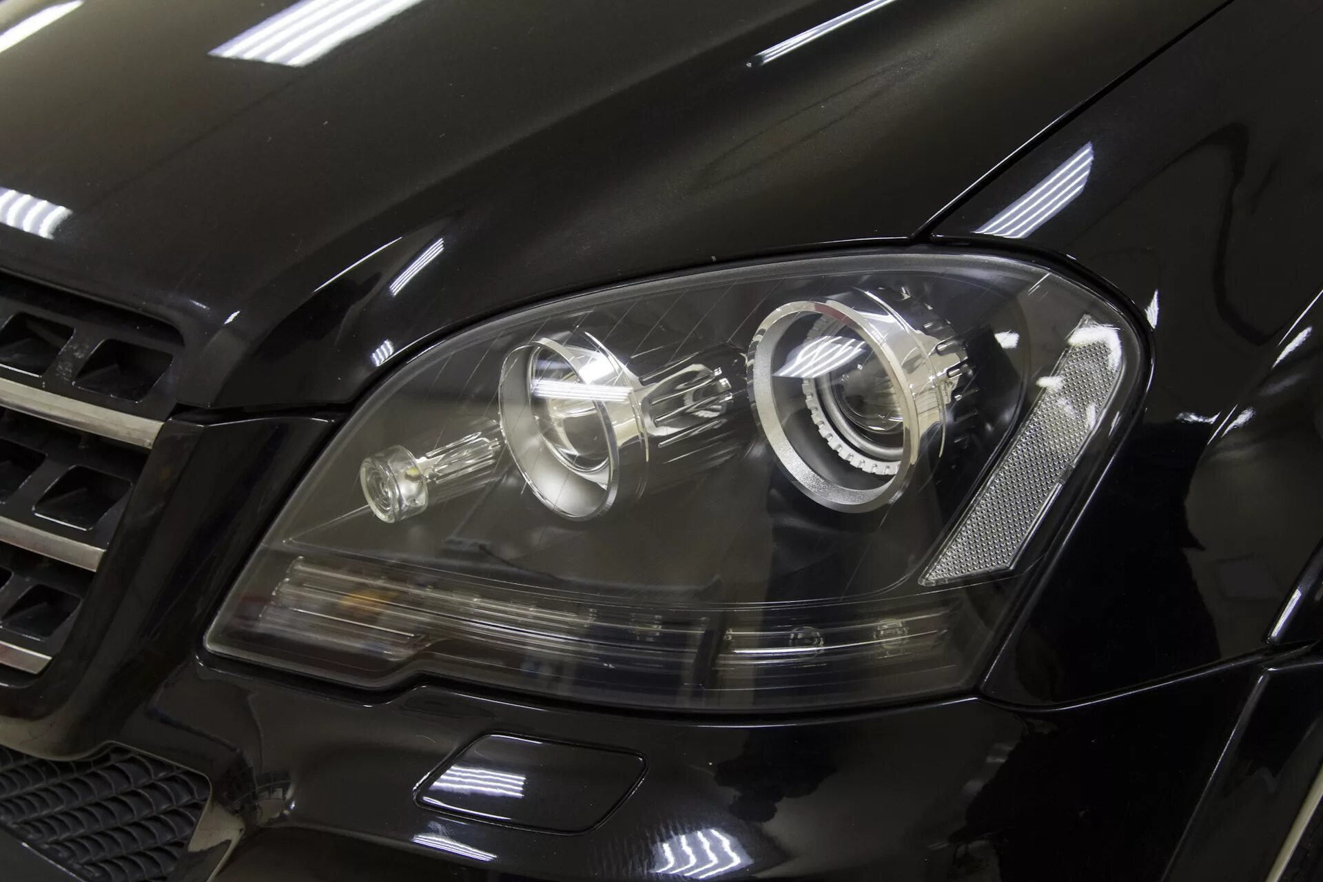 Gl фары тюнинг 56. LED Оптика на W164: 4 Bi-Led линзы на ближний и дальний свет. - Mercedes-Ben