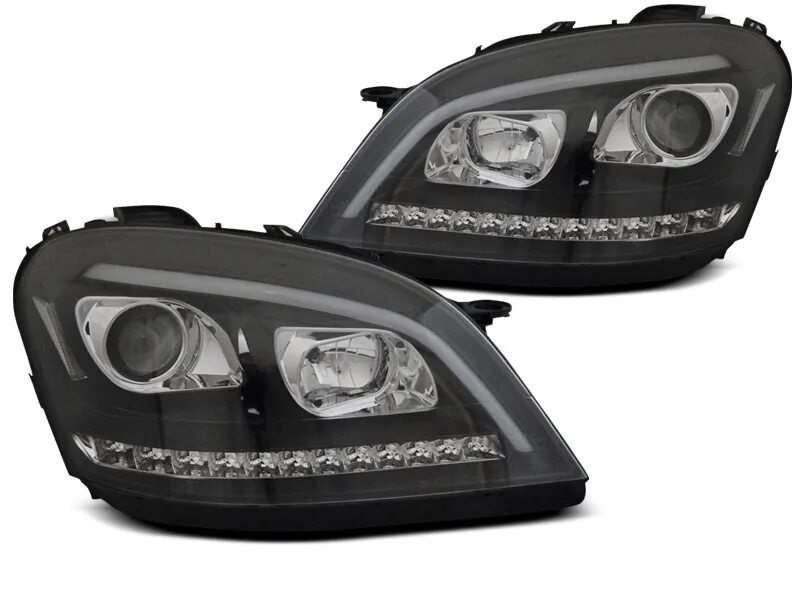 Gl фары тюнинг Купить Передние фары Tube Light для Mercedes M-Class W164 (05-08) Dynamic Black 