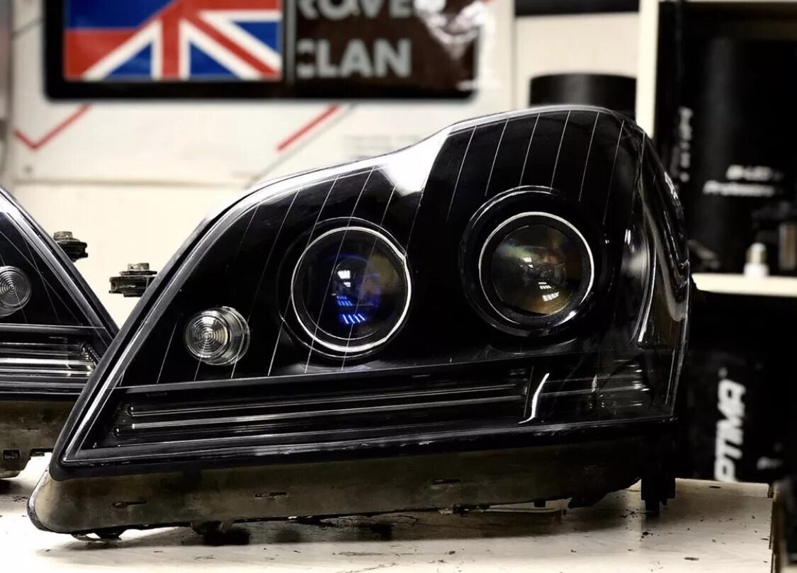 Gl фары тюнинг Mercedes GL164 тюнинг фар, замена линза Hella Evox-R + озонированные линзы на да