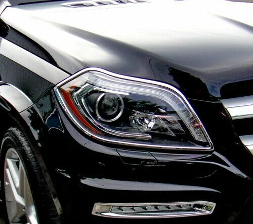 Gl фары тюнинг Хромированные накладки для Mercedes-Benz GLS на передние фары 2013-2015 (X166)