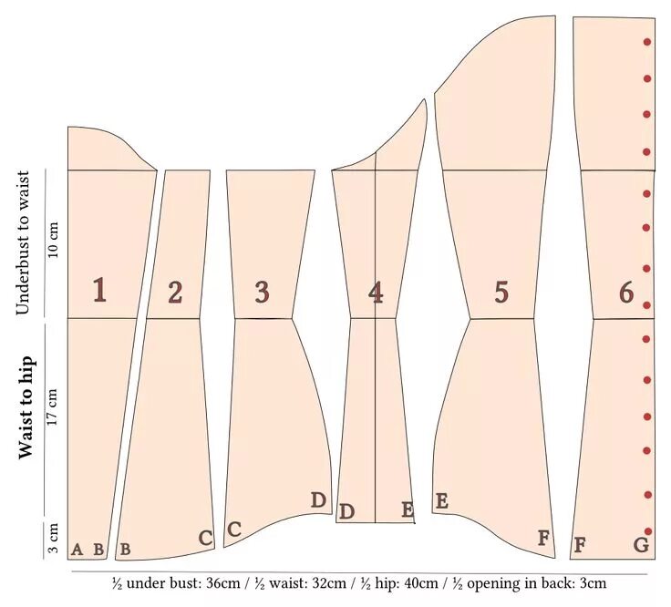 Glasser выкройки бесплатно File:Underbust corset - clothing patterns.svg Corset sewing pattern, Corset patt
