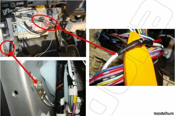 Glk 2009 года точки подключения Toyota Camry Установка сигнализации модель с 2007 года, точки подключения Тойота
