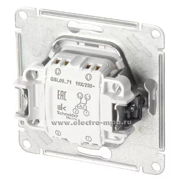 Glossa розетка схема подключения Механизм Glossa GSL000171 переключателя 1кл. перекрестный с/п белый (Systeme Ele