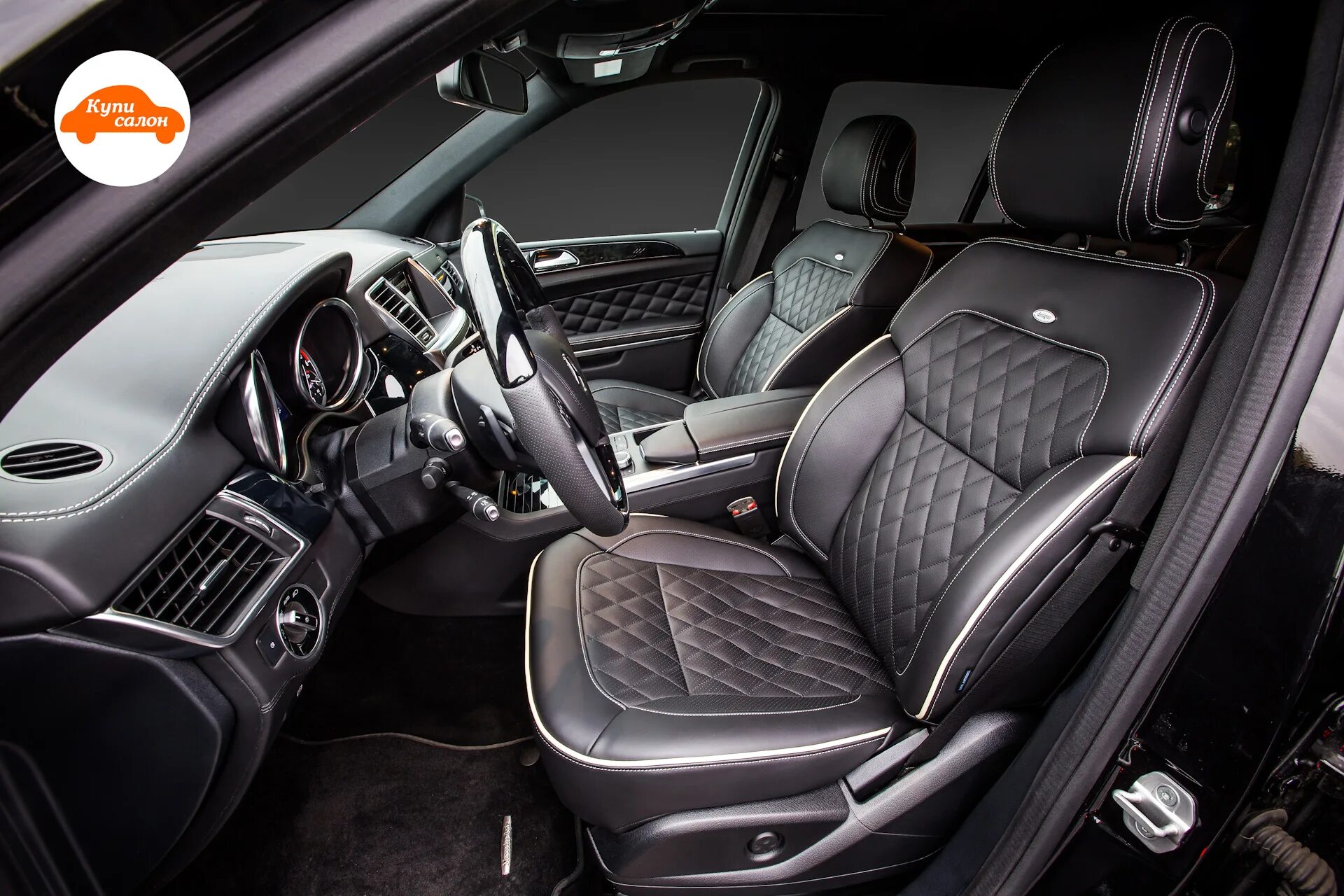 Gls 166 тюнинг салона Mercedes GLS кожаный салон в стиле Designo и потолок из алькантары. - Куписалон 