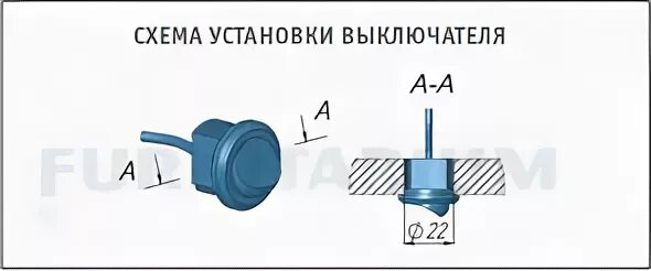 Gls выключатель мебельный схема подключения Купить Выключатель врезной, коричневый, 300 КОРИЧНЕВЫЙ по низкой цене в Москве