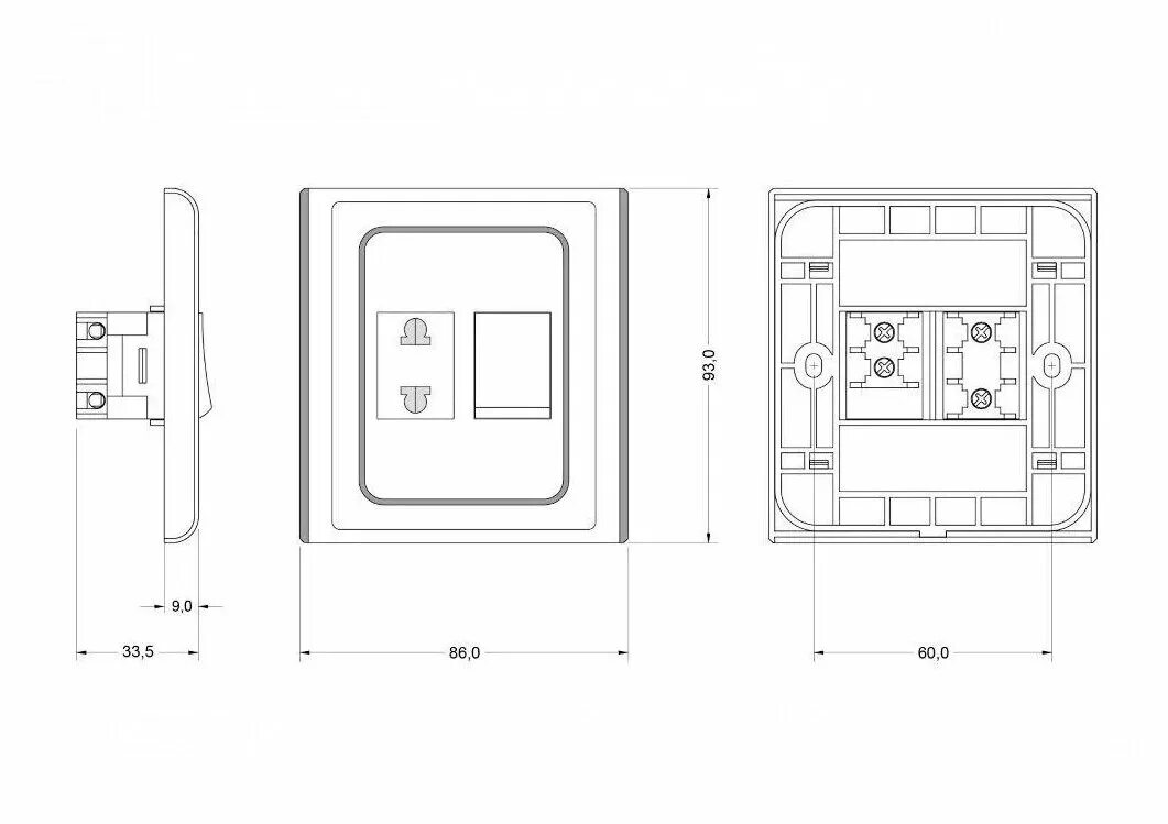 Gls выключатель мебельный схема подключения Мебельная розетка с выключателем Eleganz Chrome Комплект из 2 штук - купить по в