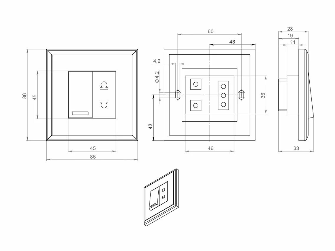 Gls выключатель мебельный схема подключения Купить Выключатель мебельный для кухни врезной с розеткой GIFF 10A 250V белый GI