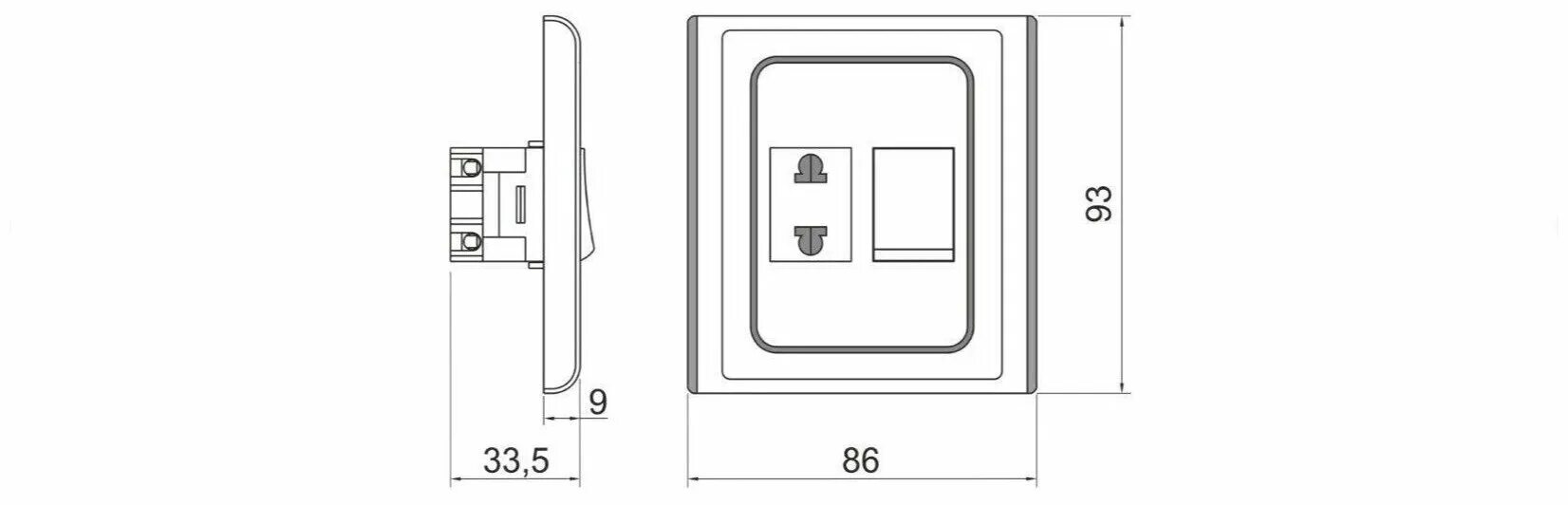 Gls выключатель мебельный схема подключения Выключатель мебельный врезной с розеткой для офиса, кухни, дома - Розетки, выклю