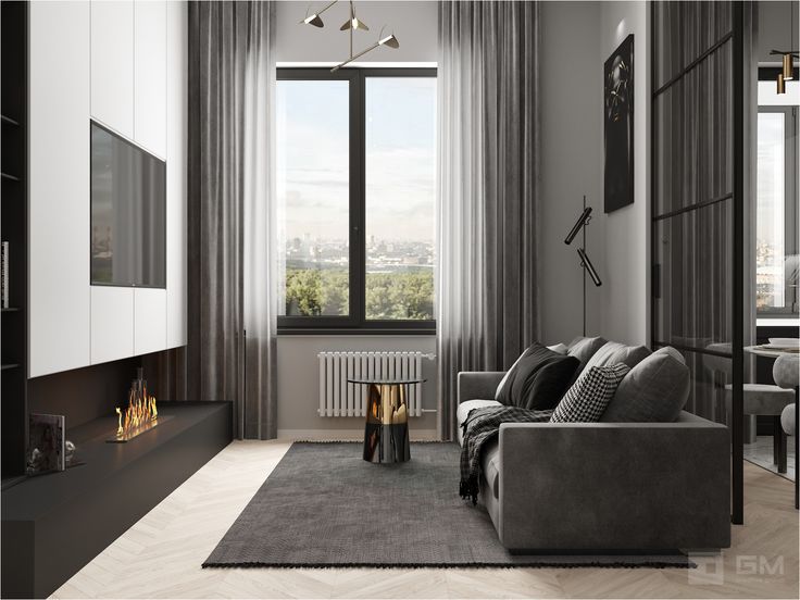 Gm interior дизайн студия Дизайн проект квартиры в ЖК Символ Студия дизайна GM-Interior Стили для гостиных